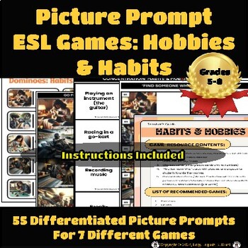 Preview of Hobbies & Habits | Back to School ESL Newcomer Activities | Games | Part 2