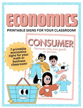 Preview of 7 Economics Themed Bulletin Board Signs