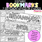 7 Editable Bookmarks | Coloring Bookmark | Colouring Bookm