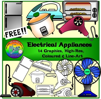 Electrical Appliances Clipart (Electronics, Gadgets, Home) by The Cher Room