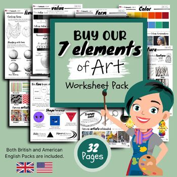 Preview of 7 Elements of Art Worksheets