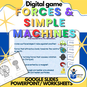 Preview of   Balanced and unbalanced forces + simple machines -digital/worksheet project