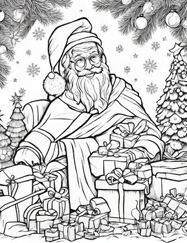 7 FREE Christmas Santas Coloring Pages, Early Finishers Coloring Activities