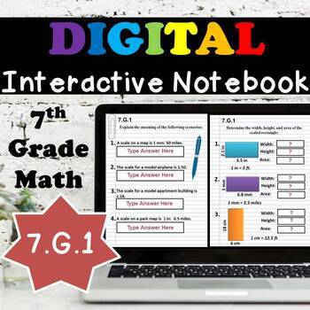 Preview of 7.G.1 Interactive Notebook, Scale Factors & Scale Drawings Digital Notebook