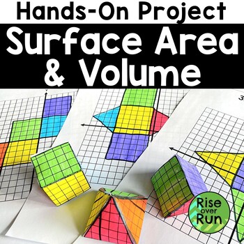 Preview of Surface Area and Volume Project with 3D Figures for 7th Grade