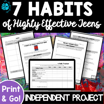Preview of 7 HABITS OF HIGHLY EFFECTIVE TEENS Independent Reading Project Book Study SEL