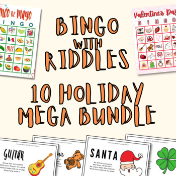 Preview of BINGO with Riddles - 10 Holiday MEGA BUNDLE with Valentine's Day!