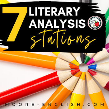 Preview of 7 Literary Analysis Stations for ELA (Plot, Character, Theme, Setting, Author)