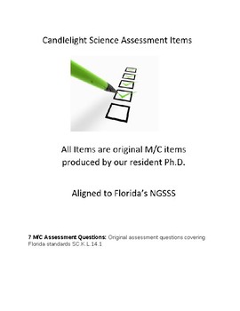 Preview of 7 M/C Assessment Questions covering Florida standards SC.K.L.14.1