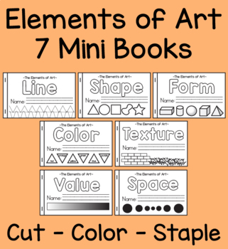 Preview of 7 Mini Books - Elements of Art Series - Cut, Color, Staple