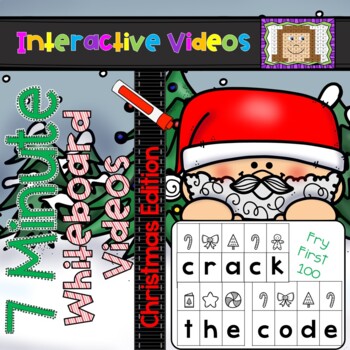 Preview of 7 Minute Whiteboard Videos - Crack the Code Fry 100 - Christmas