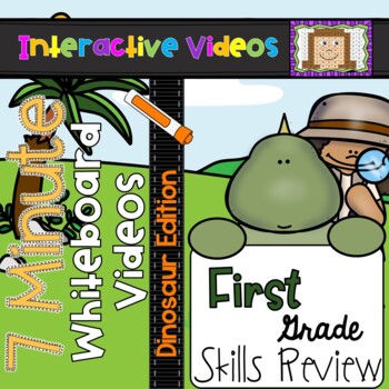 Preview of 7 Minute Whiteboard Videos - Dinosaur First Grade Review