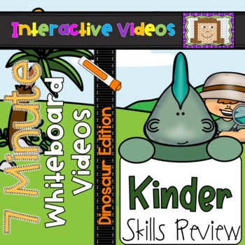Preview of 7 Minute Whiteboard Videos - Dinosaur Kindergarten Review