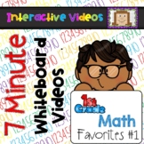 7 Minute Whiteboard Videos - FIRST GRADE Math Bundle
