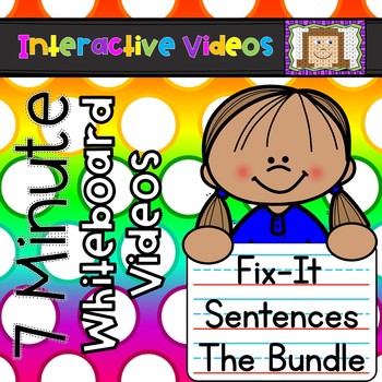 Preview of 7 Minute Whiteboard Videos - FIX IT! Sentences