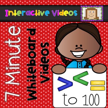 Preview of 7 Minute Whiteboard Videos - Greater Than, Less Than, Equal To Numbers to 100