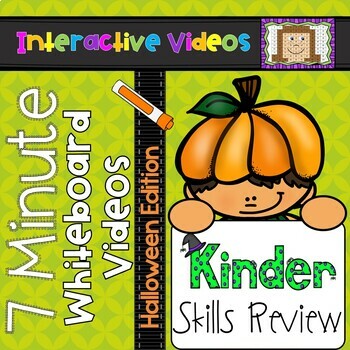 Preview of 7 Minute Whiteboard Videos - Halloween Kindergarten Review
