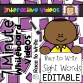 EDITABLE Sight Words - 7 Minute Whiteboard Videos - Race to Write