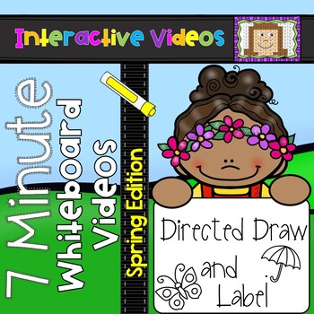 Preview of 7 Minute Whiteboard Videos - Spring Directed Drawing and Labeling