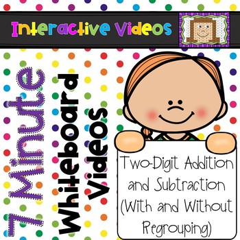 Preview of 7 Minute Whiteboard Videos - Two Digit Addition and Subtraction BUNDLE