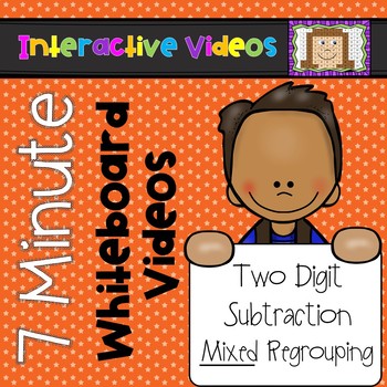 Preview of 7 Minute Whiteboard Videos - Two Digit Subtraction WITH and WITHOUT Regrouping