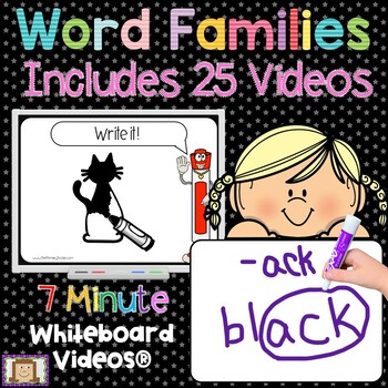 Preview of 7 Minute Whiteboard Videos - Word Families