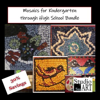 Preview of 7 Mosaics Art Lessons Scaffolded for All Grades