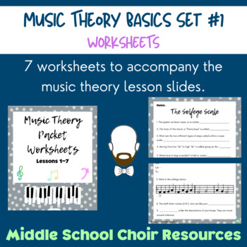 Preview of 7 Music Theory Worksheets - Set #1