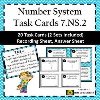 7 Ns 2 Task Cards Multiplying Dividing Rational Numbers Task Cards