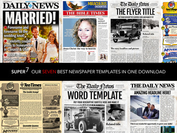 Preview of 7 Newspaper Style Templates Bundle