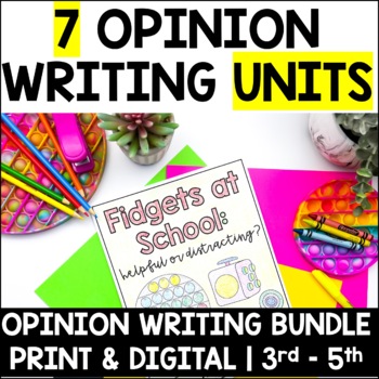 Preview of 7 Opinion Writing Units | Analyze two texts | Writing Test Prep | 3rd - 5th