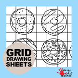 Bundle Food Grid Drawing Worksheet for Middle/High Grades