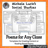 7 Poem Templates or Direction Cards for ANY Class for Read