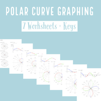 Preview of 7 Polar Curve Graphing Worksheets with Solutions