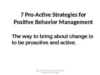 Preview of 7 Pro-Active Strategies for Positive Behavior Management PPT