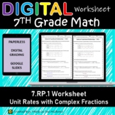 7.RP.1 Digital Worksheet⭐Unit Rates with Complex Fractions