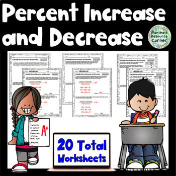 Preview of 7.RP.3 Calculate Percent Increase and Decrease Worksheets