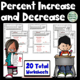 7.RP.3 Calculate Percent Increase and Decrease Worksheets