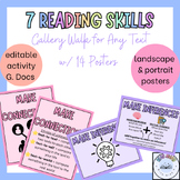 7 Reading Comprehension Skills - 14 Posters - Gallery Walk