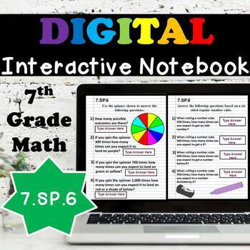 Preview of 7.SP.6 Interactive Notebook, Probability & Relative Frequency Digital Notebook
