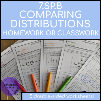 Preview of 7.SP.B.3 & 7.SP.B.4 Comparing Distributions Classwork or Homework