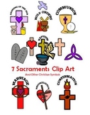7 Sacraments & Other Christian Symbols Clip Art
