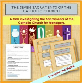 Preview of Seven Sacraments of the Catholic Church. A Self Directed Lesson for Teenagers