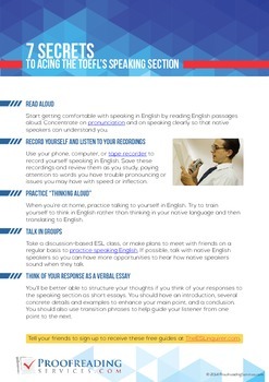 Preview of 7 Secrets to Acing the TOEFL's Speaking Section