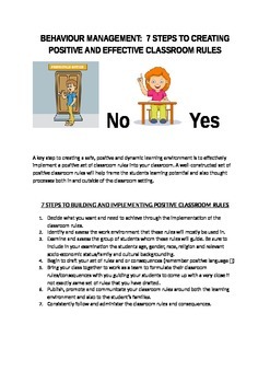 Preview of Behaviour Management: 7 Steps To Positive And Effective Classroom Rules
