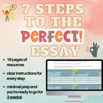 Preview of 7 Steps to the PERFECT Essay - Outline + Quote Analysis