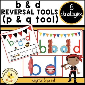 Preview of 8 Strategies for b d p q Reversal Confusion - digital & print