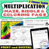 7 TIMES-TABLE MULTIPLICATION FACTS Maze, Riddle, Color by 