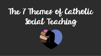 Preview of 7 Themes of Catholic Social Teaching Lesson and Quiz