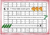 7 Times Table Board Game FREE Multiplication AND Division Facts